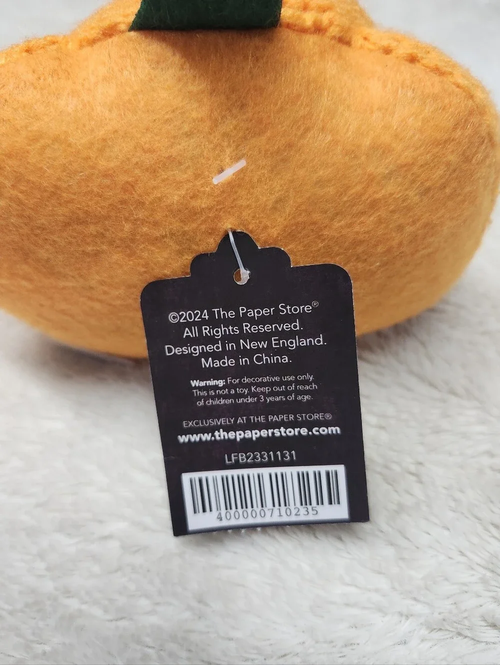 NWT Legacy & Main Mini Crochet Pumpkin Jack O Lantern Halloween Decor Paper Stor
